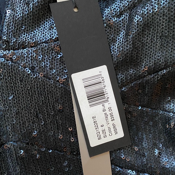 Halston formal blue sequence dress - Picture 5 of 6